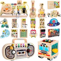 Kids Lights Busy Board Montessori Sensory Toys Switch LED Light Games Activity Board Thinking Education Baby Travel Toys 2-6year 1