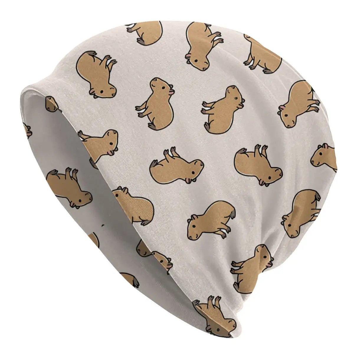 

Capybara Dog Autumn Female Thin Beanies Double Used Casual Bonnet Hats