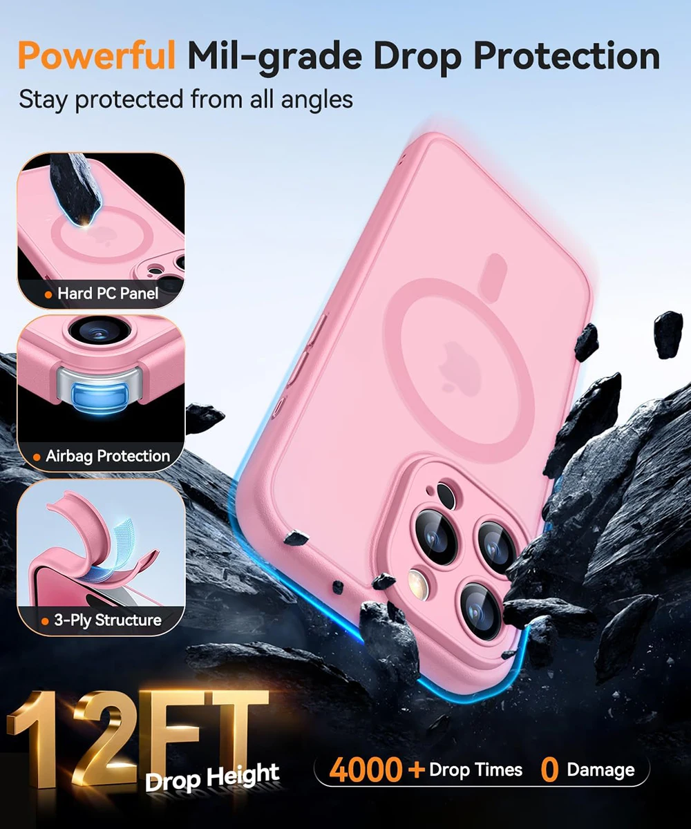 Luxury Transparent Candy Color Matte Hybrid Hard Case with Soft Magnetic Feature