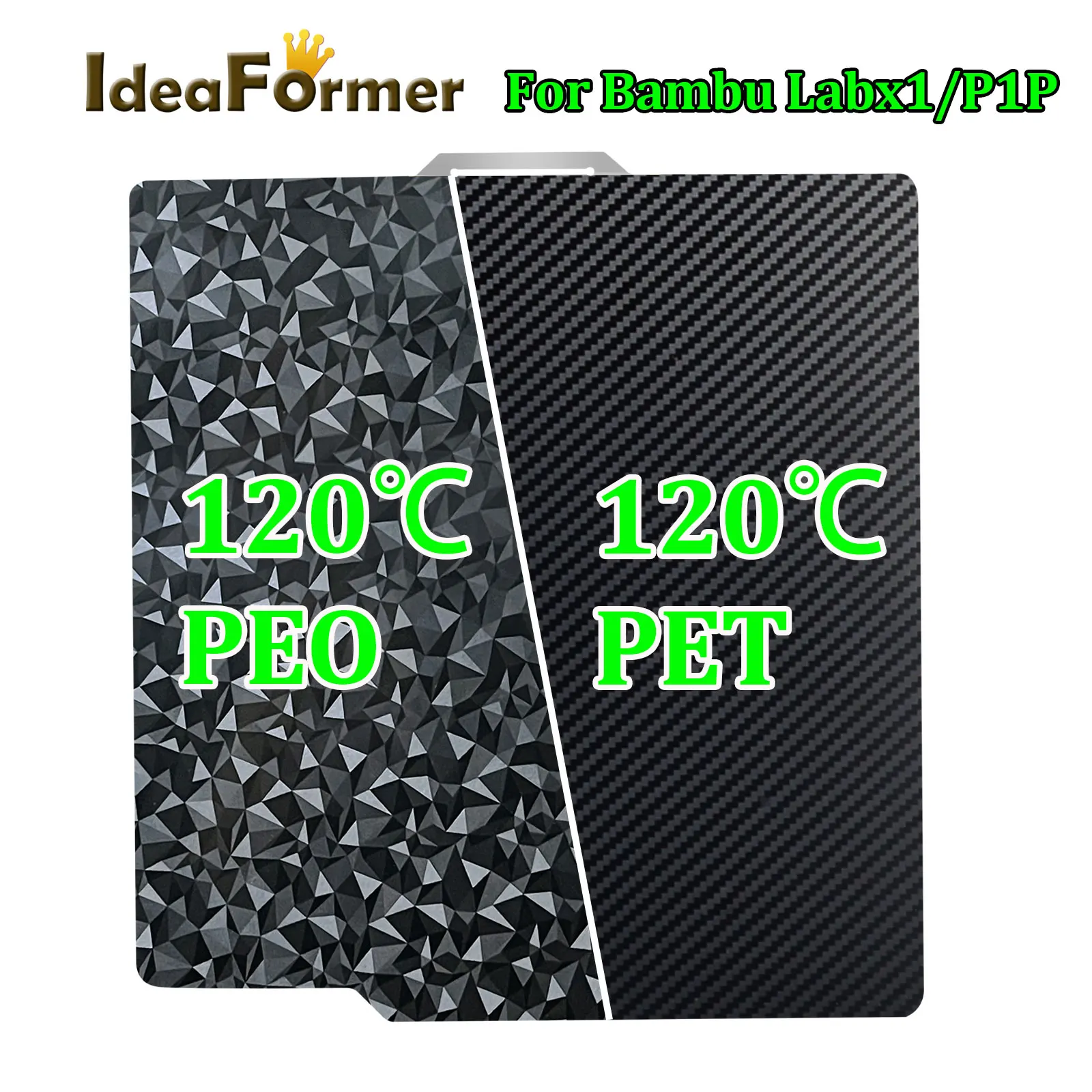 Folha de Aço Mola Magnética Pet Carbon Plate para Bamboo Lab x1 P1p Peo Mais Pet Build Bamboo P1p X1c Cama Dupla Face