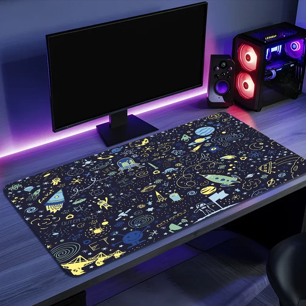 Space Ufo And Many Planets My Favorite Office Mice Gamer Soft Mouse Pad Size For Game Keyboard Pad 5