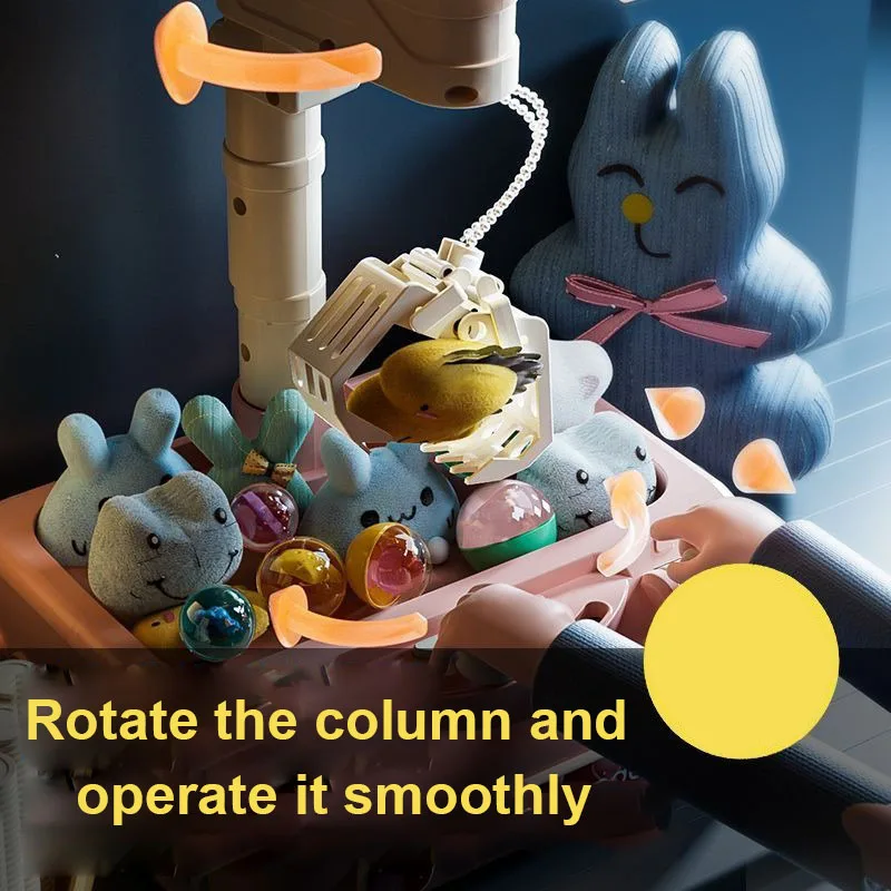 Mini Rabbit Doll Machine Kids Coin Operated Play Game Mini Claw Catch Toy Crane Machines Music Doll Children Xmas Gifts Toys 4