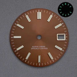 Green Luminous Watch Dial with S Logo - 28.5mm - S Dial (K - 277)