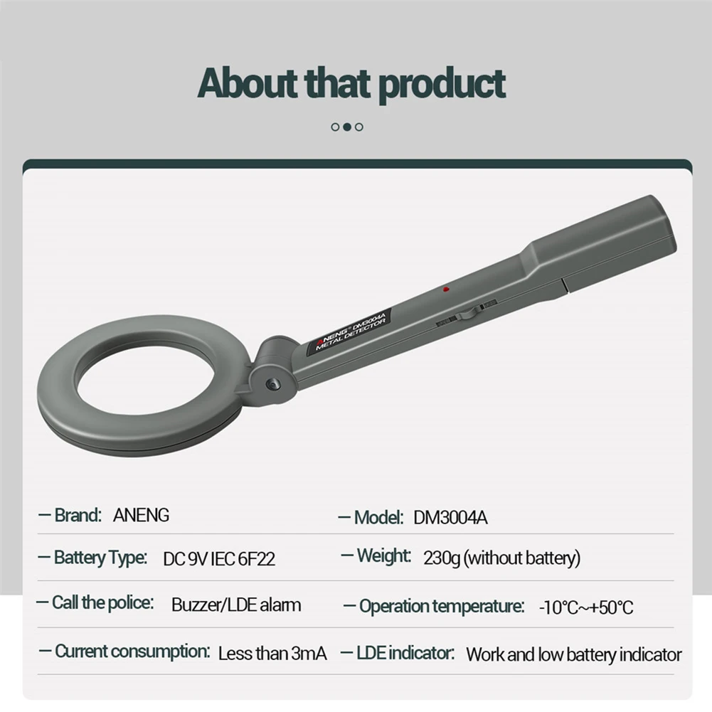 Metal Detector DM3004A Handheld Adjustable Portable Tracker Pinpointer Alarm