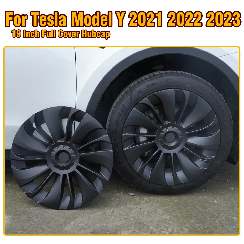 19-Inch whirlwind Hubcap 4PCS For Tesla Model Y Wheel Cap Original Car Replacement Automobile Cover Automobile Accessories 20-23 wheel hub covers wheel hub caps