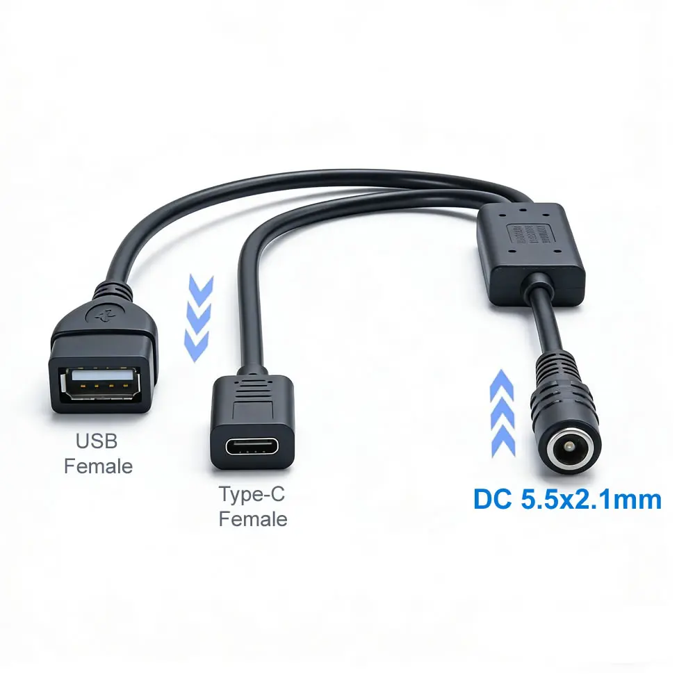 12V 24V를 5V 3A로 변환하는 DC 스텝다운 벅 컨버터 전원 공급 모듈, 2핀 DC-DC XT60-USB/타입-C 스텝다운 어댑터 충전 케이블