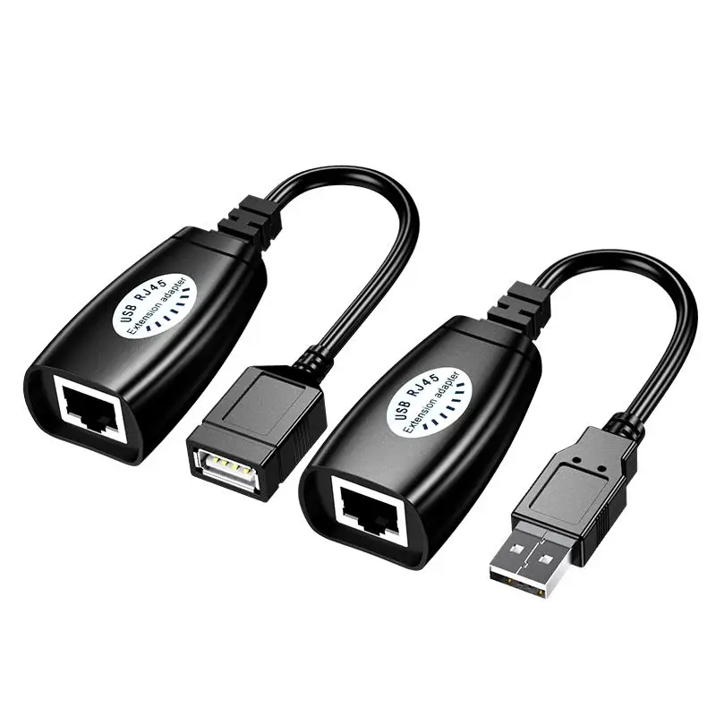 30M USB Extender Adapter USB Male to Female Extender to Rj45 Extension over Cat5e Cat6 Support mouse keyboard for PC DVR