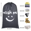 Smile Shape Nylon Laundry Bag Wash Me Travel Storage Pouch Machine Washable Dirty Clothes Organizer Wash Drawstring Bag 2