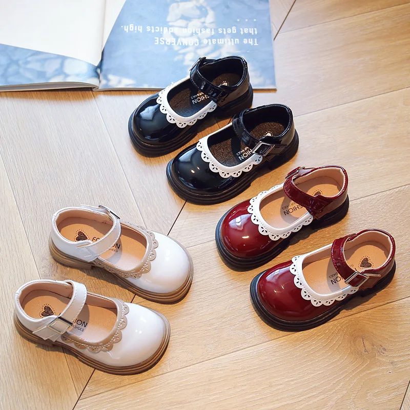 

Girls' Shoes2024Spring and Autumn New Children's Princess Leather Shoes British Style Little Girl Soft Bottom Pumps Fashion Casu