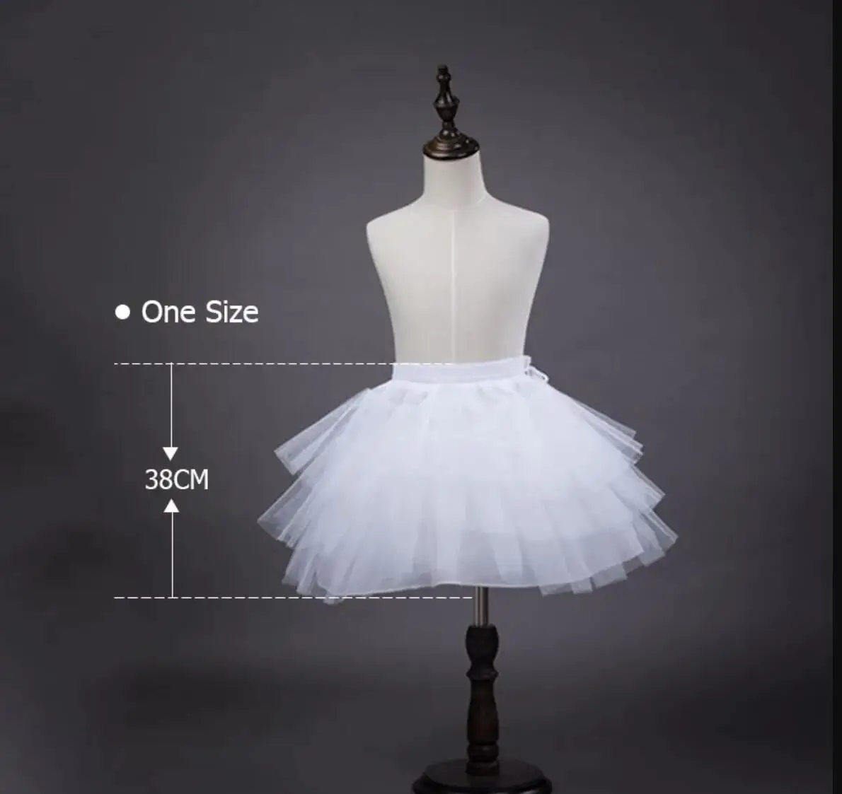 White Children kids Petticoat A-Line 3 Hoops One Layer Kids Crinoline Lace Trim Flower Girl Dress Underskirt Elastic Waist-petticoat skirt,petticoat underskirt,flower girl underskirt
