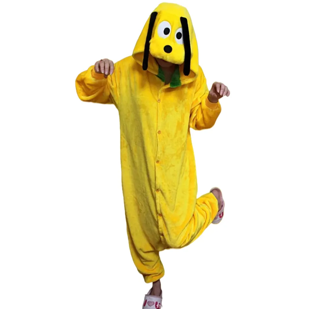 Cosplay Kigurumi Costume Pluto Yellow Dog Onesies Jumpsuit Hoodies