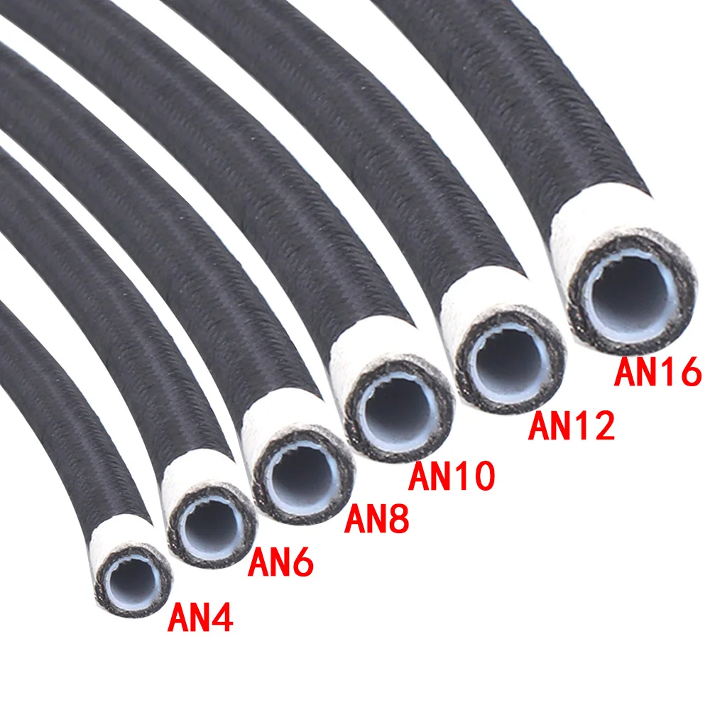 

Universal 1M AN4-AN12 Racing Hose Braided PTFE Brake Hose Fuel Oil Line Oil Cooler Car Hose Pipe