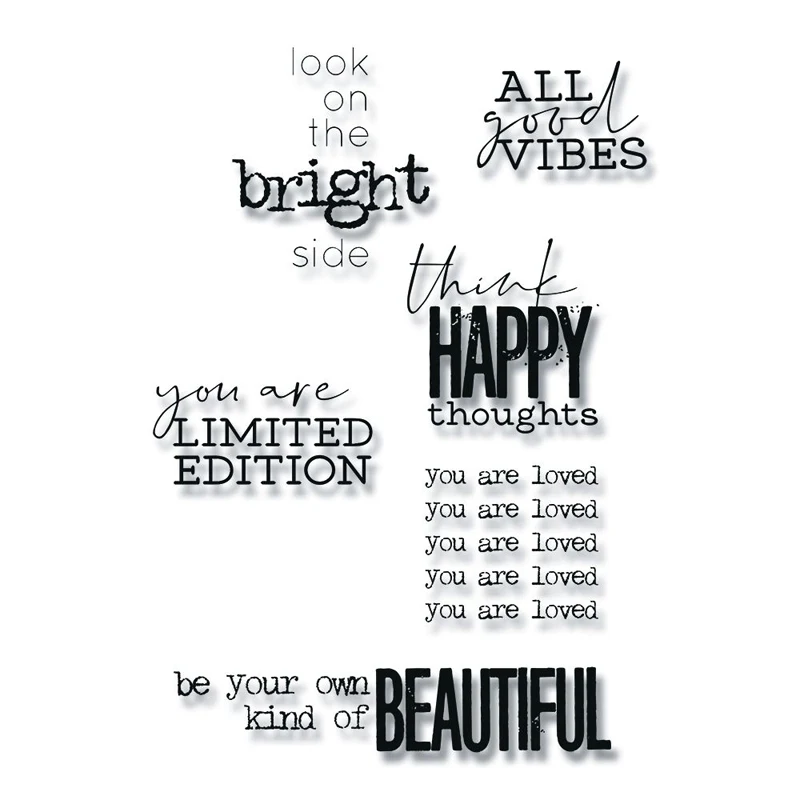 

Good Vibes Clear Stamps Set 02 Phrases Transparent Silicone Stamps for Cardmaking/Scrapbooking/Paper Crafting Projects 08