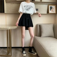 MEXZT 5Xl Summer Shorts Skirts Women Elastic High Waist Casual Wide Leg Shorts Korean A Line Loose Mini Skirt Black Short Pants - Image 6