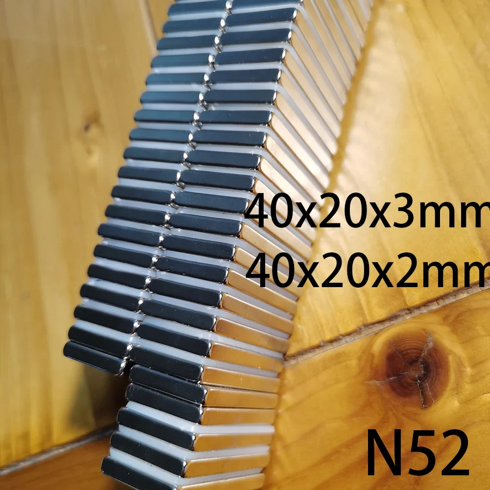 

N52 40x20x2 40x20x3 40X15X3 40X15X4 40X15X5 Block Neodymium standard Magnet Strong ebike Rare Earth Permanent Motor Generate