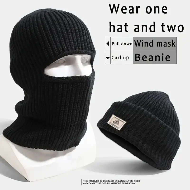 Beanies Men Winter Hat Women Knitted Hats For Men Cap Winter Beanie Caps Gorro Thick Warm Brimless Fur Bonnet Mens