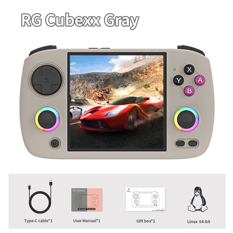 ANBERNIC RG CubeXX Handheld-Spielekonsole 3,95" IPS 720*720 Bildschirm Linux WIFI Bluetooth HD-Verbindung Retro-Video-Gaming-Konsole