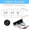 Dual QC3.0 USB Charger 3 in 1 Charger Socket Panel with Voltmeter Display Cigarette Lighter Socket Power on/off Toggle Switch 5