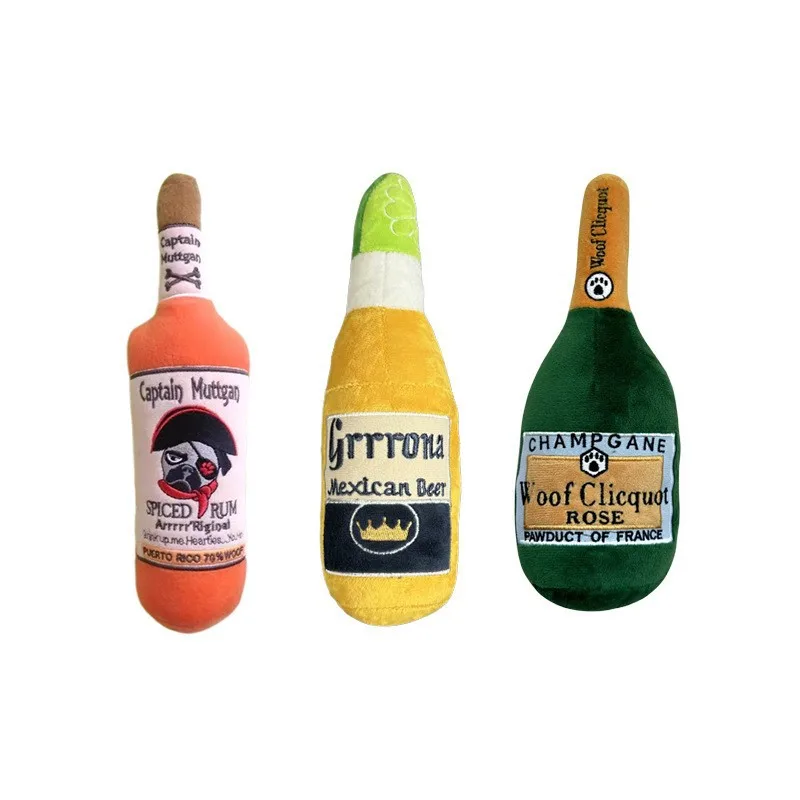 Jouet en Peluche Bouteille de Vin pour Petits Chiens - Grinçant & Mignon - 2025 - Vêtement et accessoires pour chiens - Doglovedesign