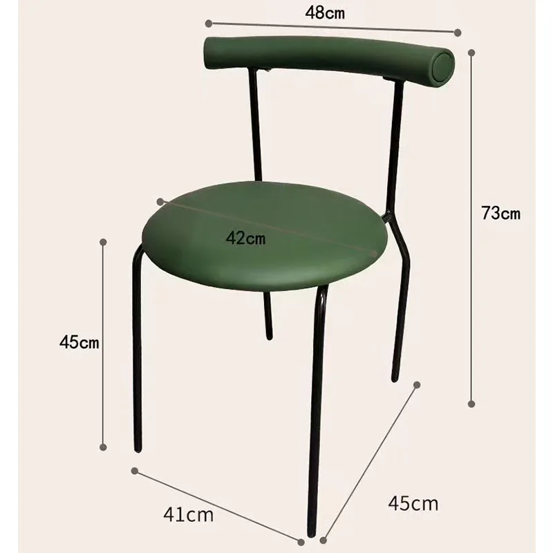 Dining Chairs Nordic Stackable Backback Dining Table Lounge Chairs for Household Living Room Kitchen Home Furniture Supplies