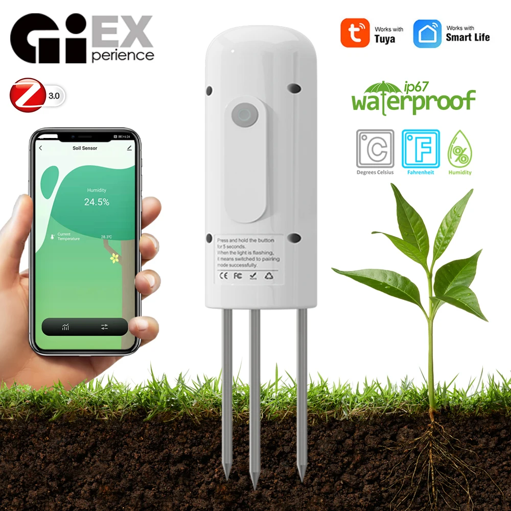 ZIGBEE 식물 모니터 야외 토양 온도 계량기 수분 습도 테스터 센서, 정원 자동화 관개 TUYA 감지기
