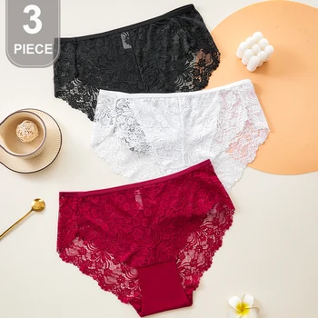 3Pcs Sexy Women's Maternity Underwear High Waist Lace Panties Breathable Pure Color Pregnancy Underwear for Women