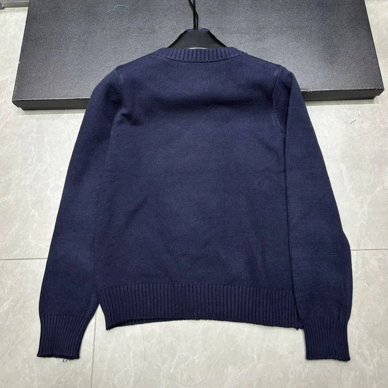 High Quality Light Luxury French Bear Embroidered Knitted Sweater For Women New Fashion Casual Loose Pullover Tops Pulls Femmes 6