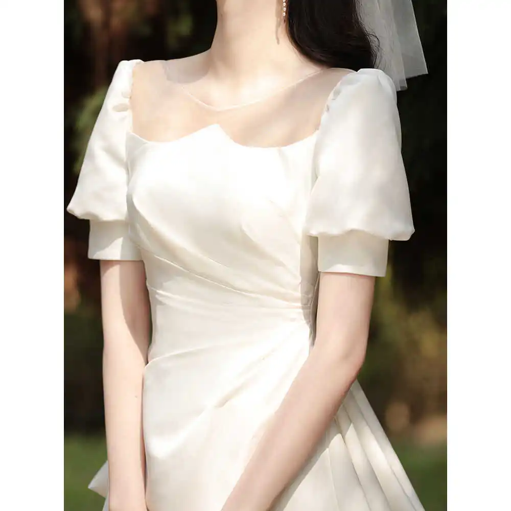 

R-39 Light wedding dress French satin wedding dress evening travel photo welcome simple simple
