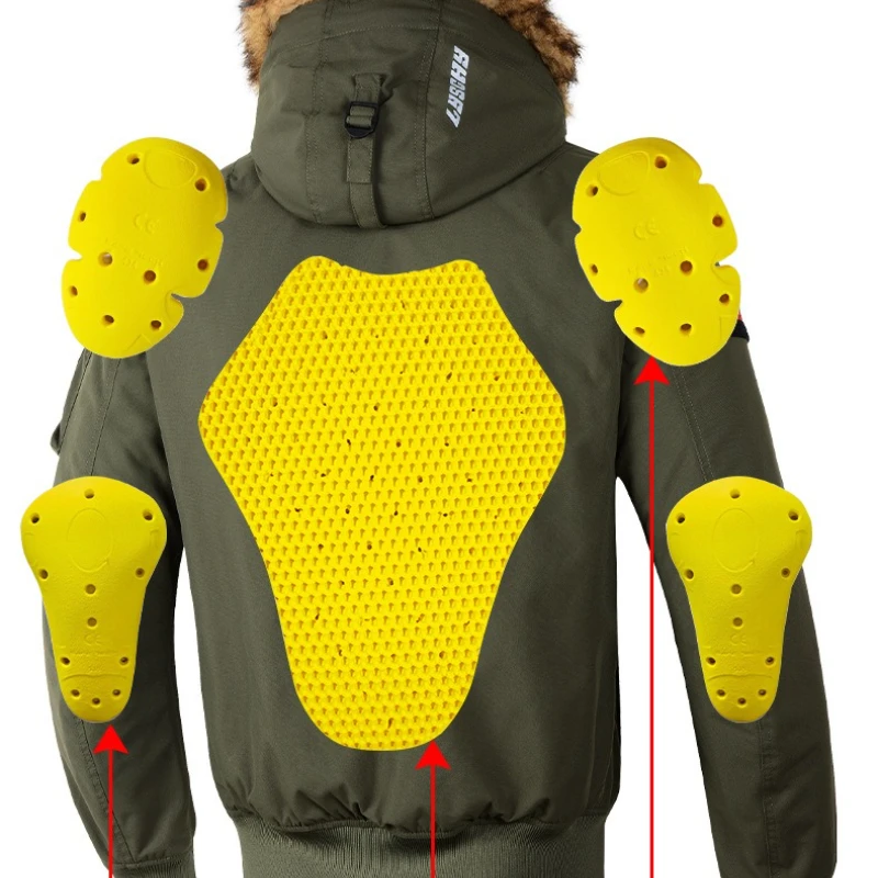 새로운 남성용 블랙 겨울 항공 점퍼 오토바이 라이딩 코트 탈부착 가능한 후드 방풍 따뜻한 오토바이 재킷 남성용