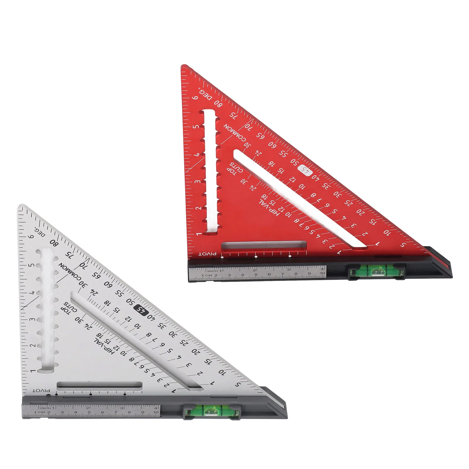 7 Inch Rafter  with Level High Accuracy Aluminum Alloy Detachable Triangle  Ruler for Woodworking Carpenter