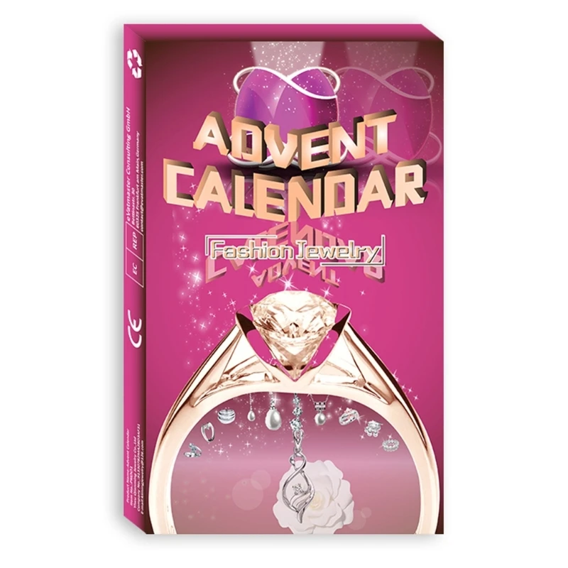 Calendario dell'avvento di gioielli per le donne natale con collana anelli orecchino 24 giorni Y5GB - immagine 6