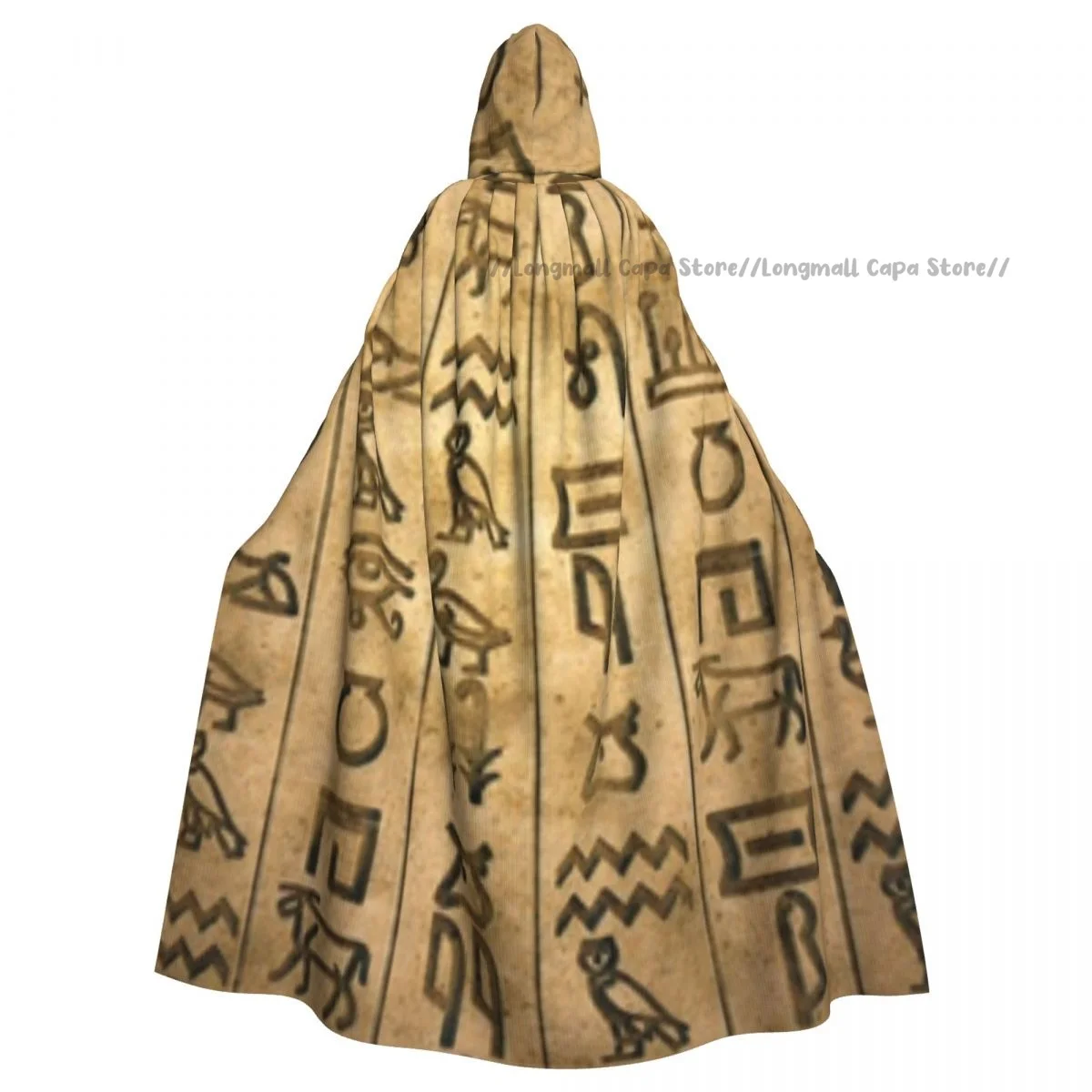 

Characters Of Ancient Hieroglyphs Cloak Hooded Cosplay Costume Halloween Adult Long Party Cape