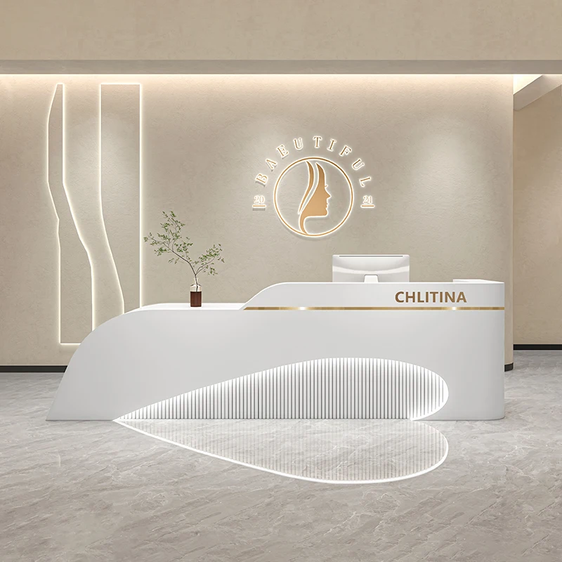 Negozio Stand Reception Bancone Ristorante Bianco Lusso Moderno Reception Leggio Bancone Bar Reception Mobili