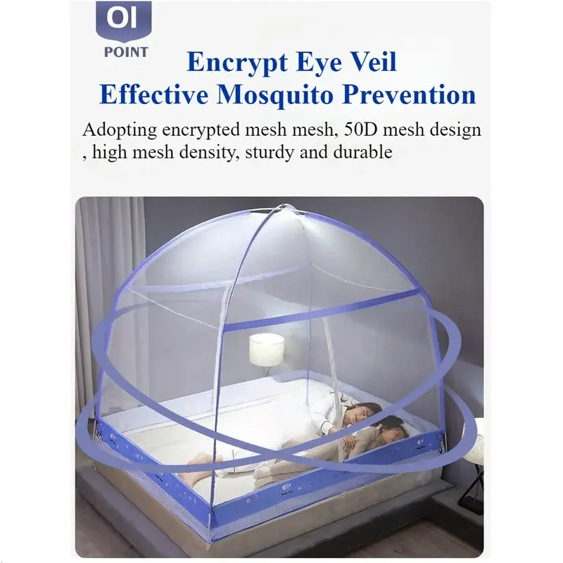 1pc 360°Coverage Thickened/encrypted New Cartoon Double Door Mongolian Yurt Mosquito Net,  Foldable Mosquito Net No Installation - Image 4