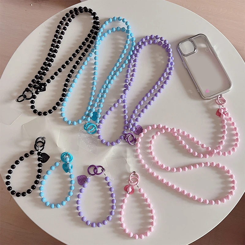 패션 달콤한 파란색 된 전화 매는 밧줄 긴 Crossbody 목 체인 범용 전화 매력 어깨 가방 교체 스트랩 가방 체인