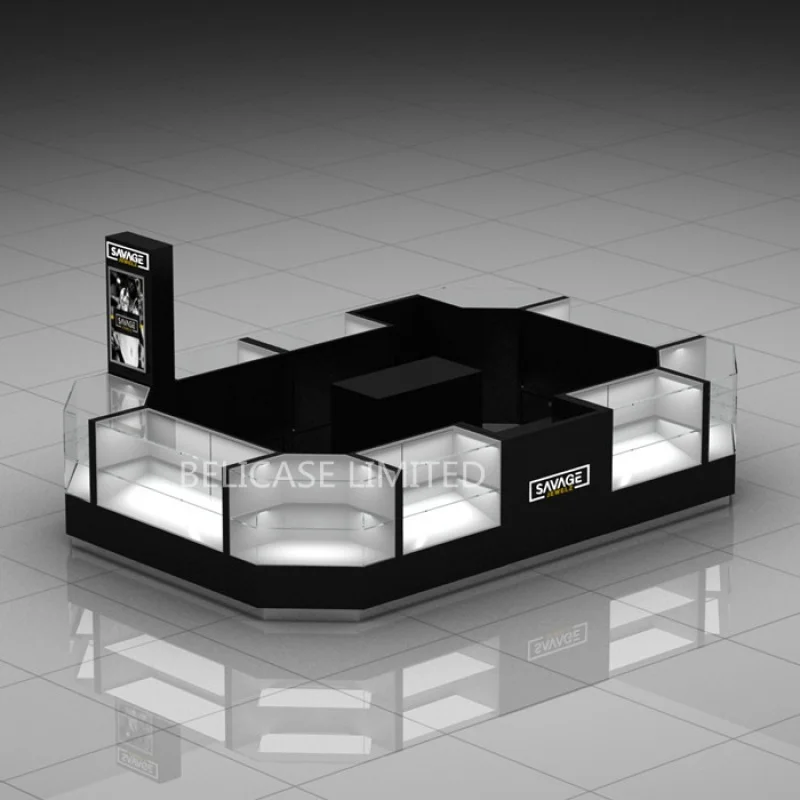 Custom.10 * 15 피트 새로운 디자인 유리 쥬얼리 디스플레이 캐비닛 쥬얼리 쇼케이스 패션 쥬얼리 키오스크