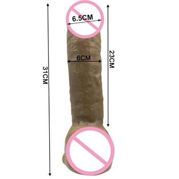 Super Big and Soft Dildo Suction Cup Realistic Glans Huge Penis Adult Toys for Couples Sex Clearance Insert Vagina or Anal Plug 5