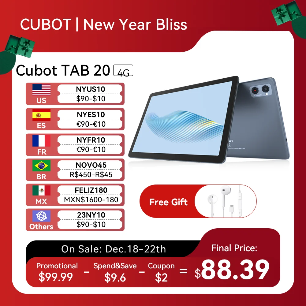 Cubot TAB 20, Tablet Android 13, Octa-core, 10,1'' Display, 6000mAh,  4GB+64GB (Ondersteuning 256GB uitgebreid), 4G Netwerk, 13MP  achteruitrijcamera, Tablet PC, Android Pad, tablet 10 inch, tablet android  nederlands,GPS - AliExpress