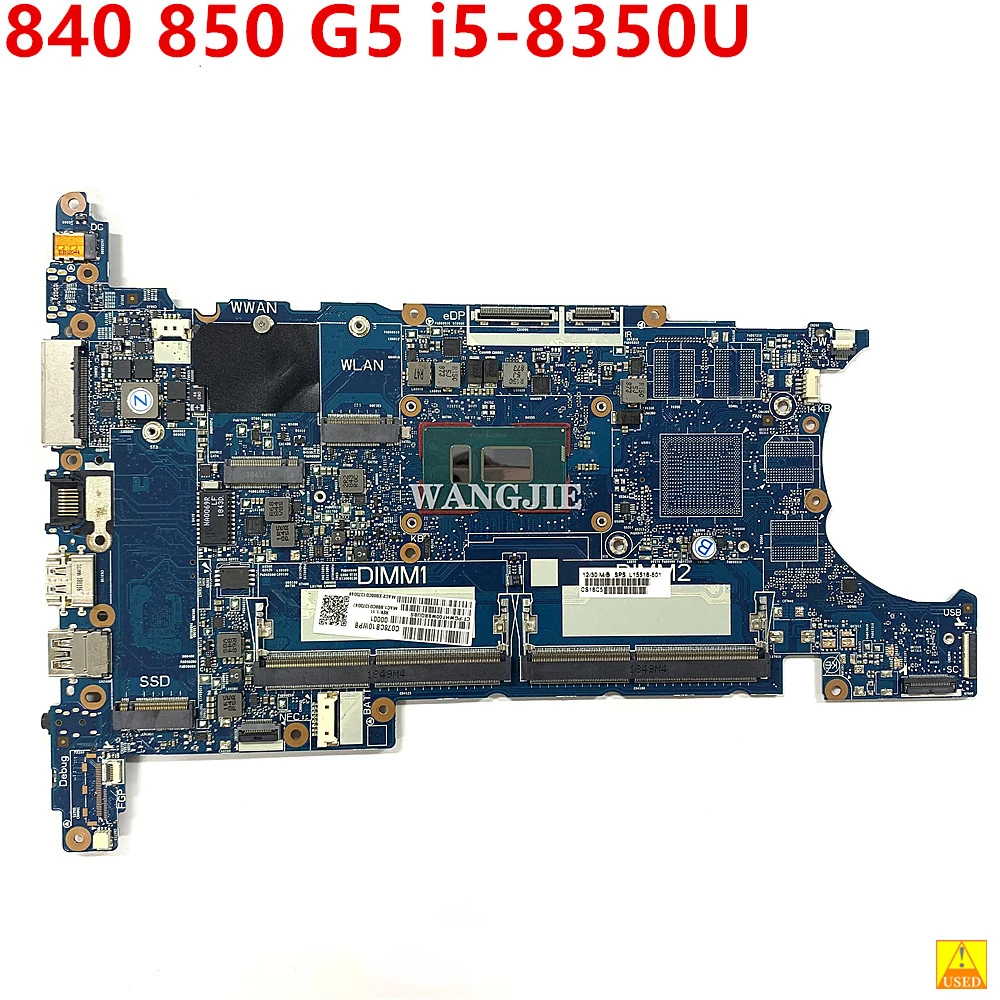 

Laptop Motherboard For HP Elitebook 840 850 G5 i5-8350U Used Mainboard L15518-601 L15518-001 6050A3079801-MB-A01 DDR4