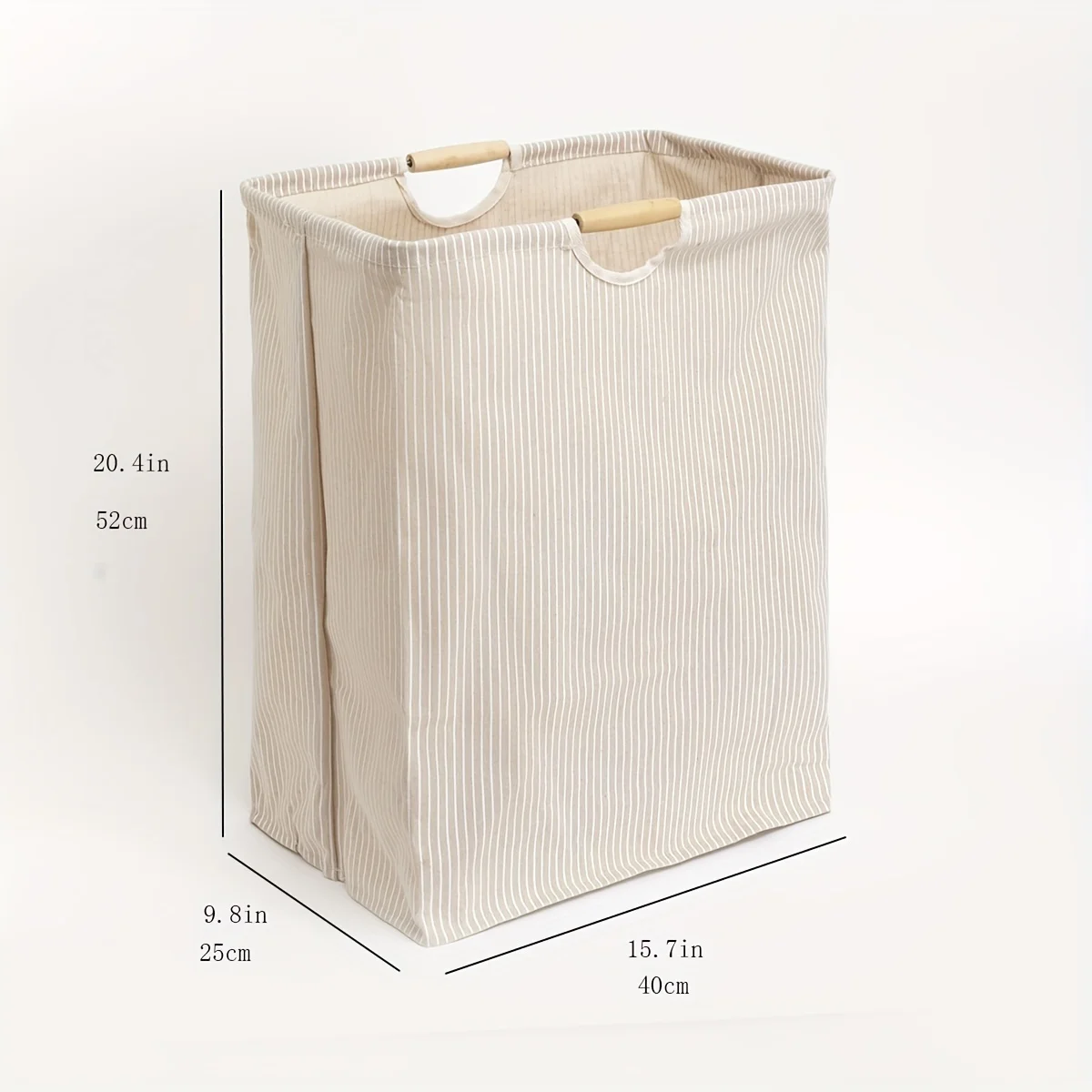 Large Foldable Cotton Linen Laundry Basket with Handles, Portable Fabric Clothes Hamper for Home Bathroom Storage Organizer