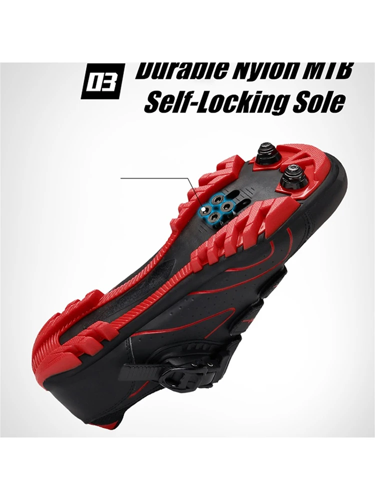 Mountain Bike Shoes Mens Cycling Shoes MTB Shoes Quick Ratchet Buckle Compatible with SPD System Pedal for Indoor and Outdoor Mo 6