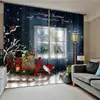 Merry Xmas Window Curtains Waterproof Bedroom Home Decor Ornaments Arts 4
