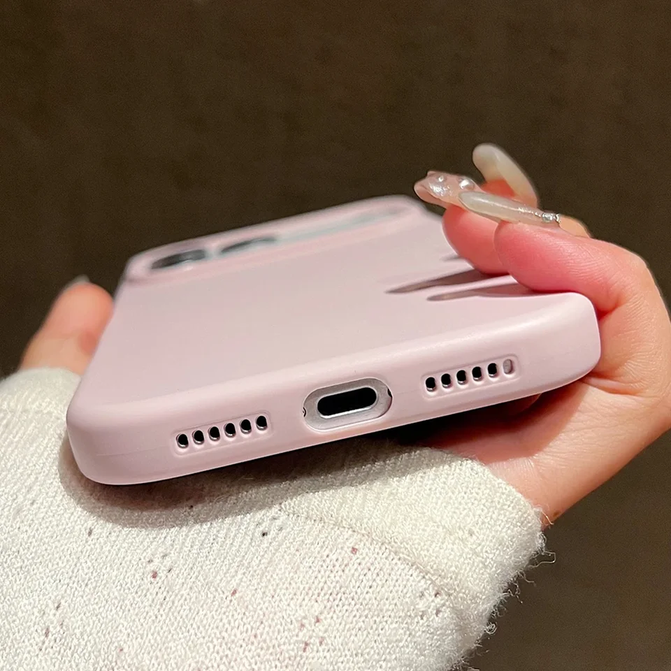 Sleek Silicone Shockproof Fashion Phone Case - Solid Color Bumper Back Cover