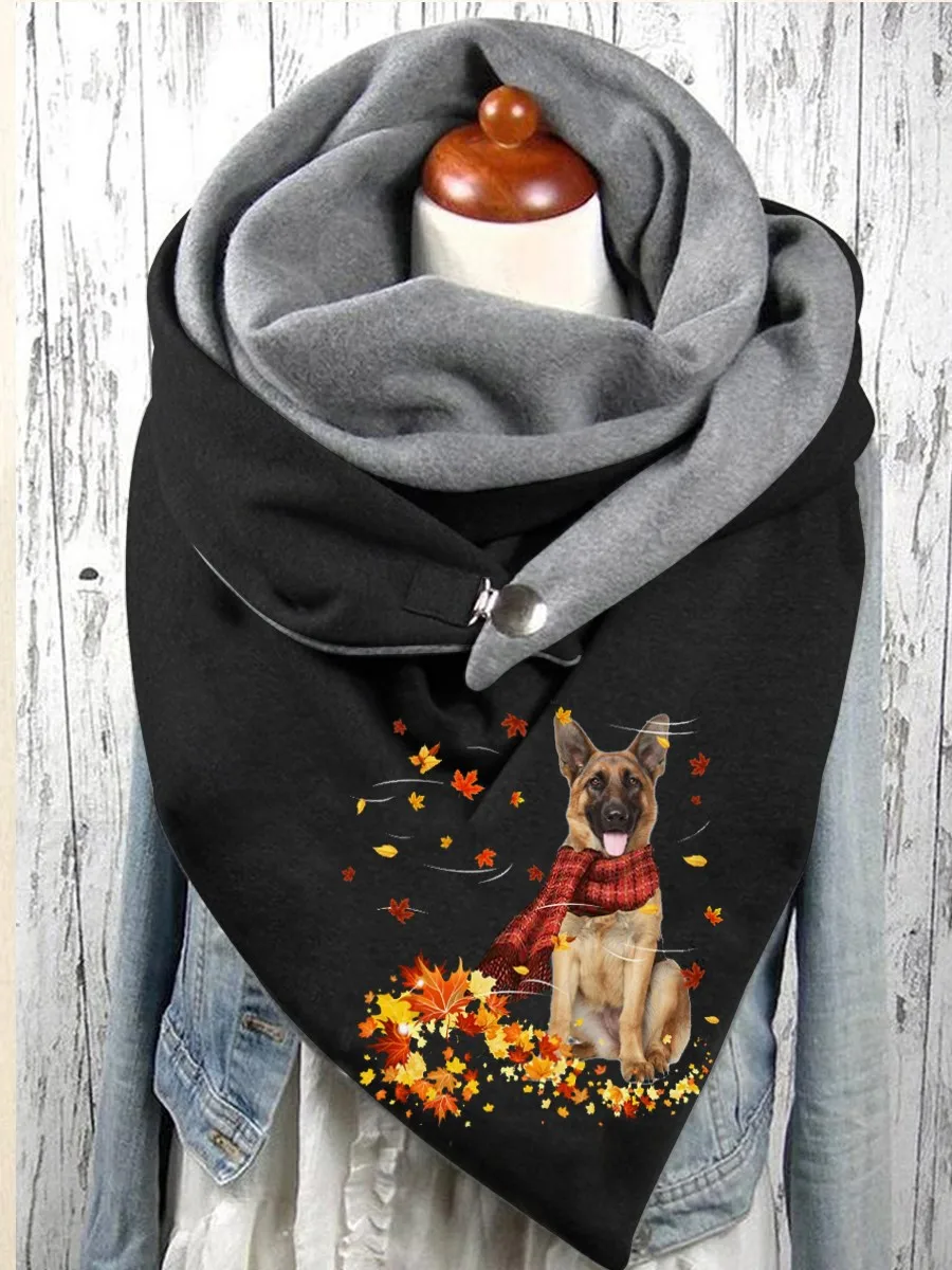 

Women's Cute Pet Dog German Shepherd Casual Windproof Shawl Scarf