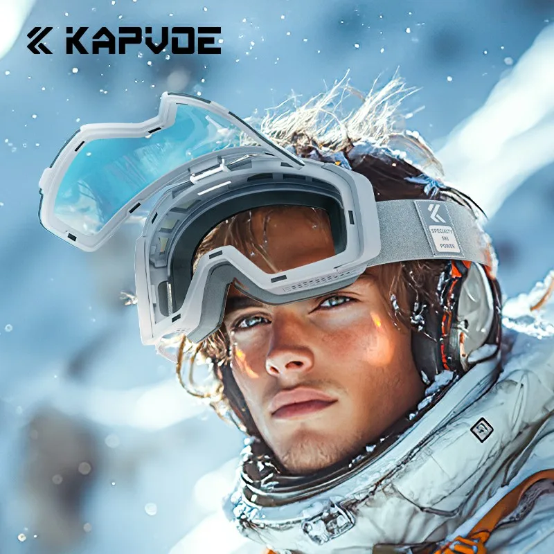 Kapvoe Winter Photochromic Ski Goggles Men Women Snowboard Anti-Fog Mask UV400 Protection Snow Goggles Snowmobile Glasses 2