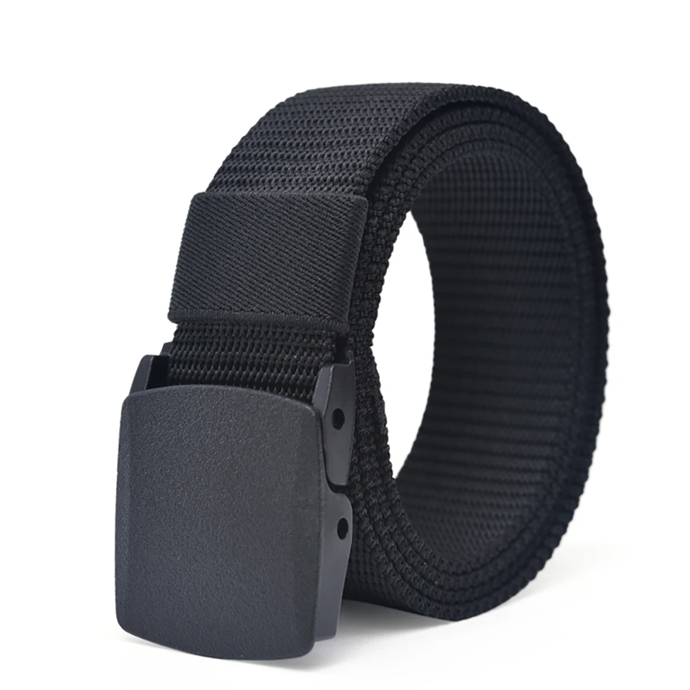 Nylon-Canvas-Gürtel mit Kunststoffschnalle für Herren und Damen, Arbeit im Freien, 1,5 Zoll breit, metallfrei, militärischer taktischer Taillengürtel, Flughafenfreundlich