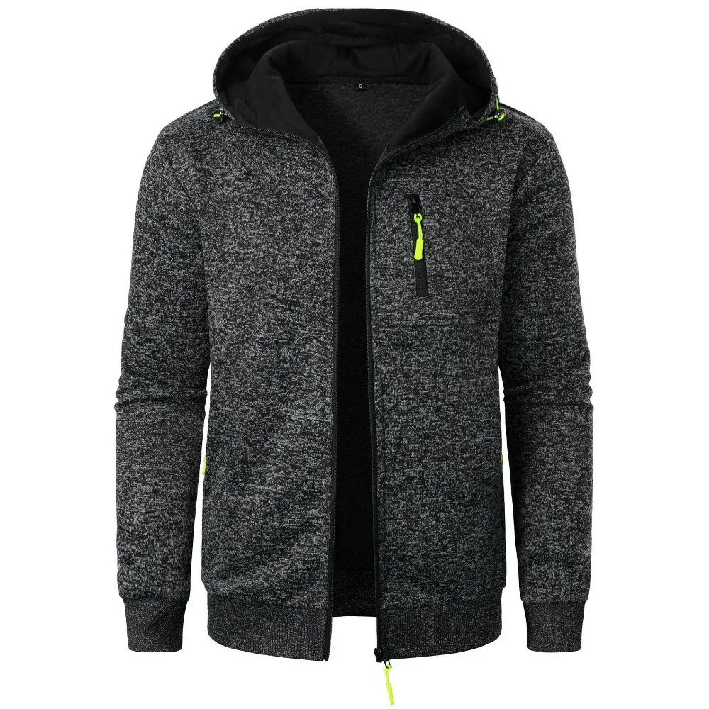 New Men's Sports Fitness Casual Sweatshirt Cardigan Hooded Jackets Cardigan Hooded Sweatshirts Baseball Jacket 4