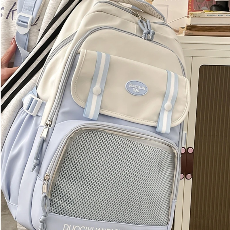 Women Transparent Itabag Backpack with Clear Pocket Japanese Animes Pin Display Backpack Student School Bag