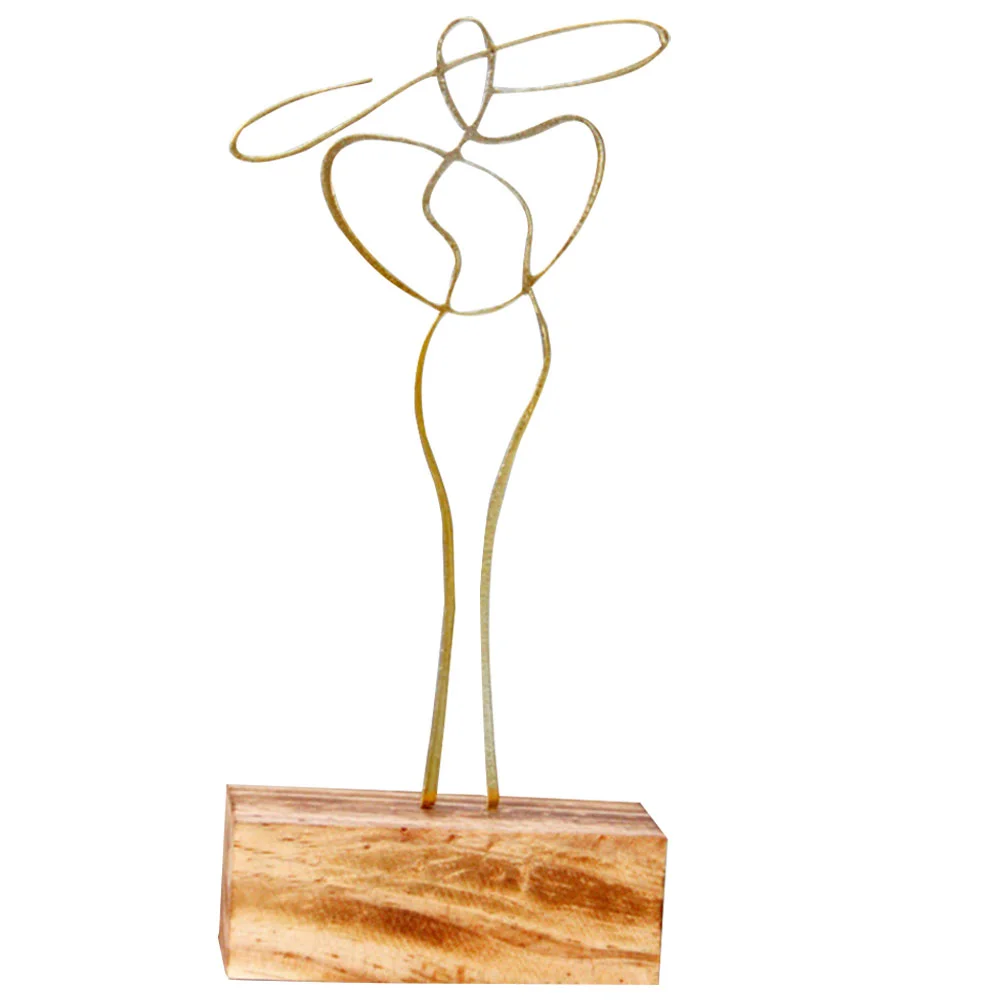 

Wrought Iron Line Characters for Home Abstract Ornament Decor Figure Statue Sculpture Simple Table Office Tabletop Metal