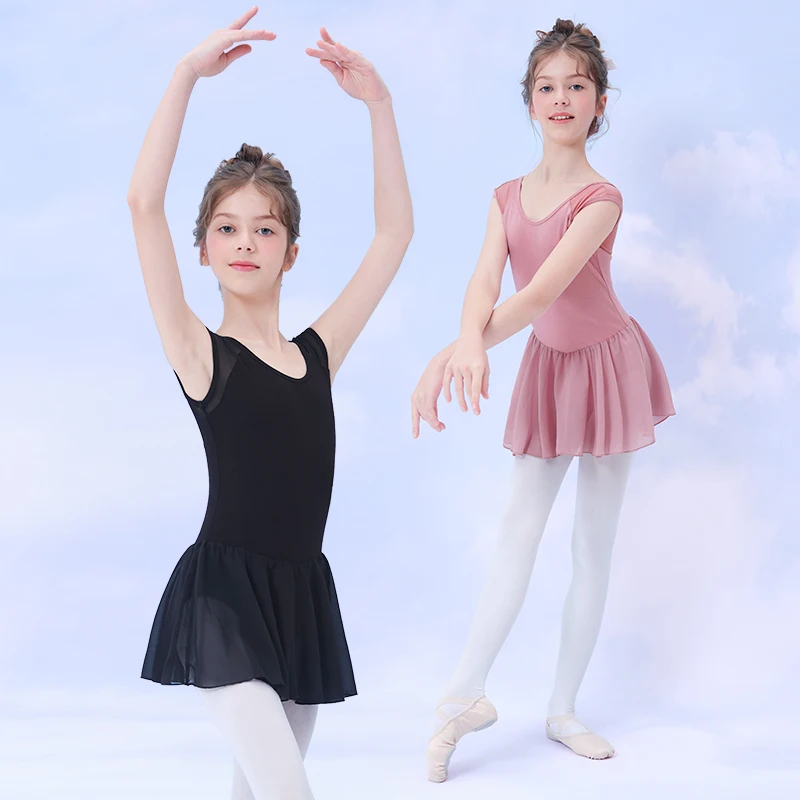 Vestido Bailarina Meninas - Collant Com Saia Brilhante Sem Mangas